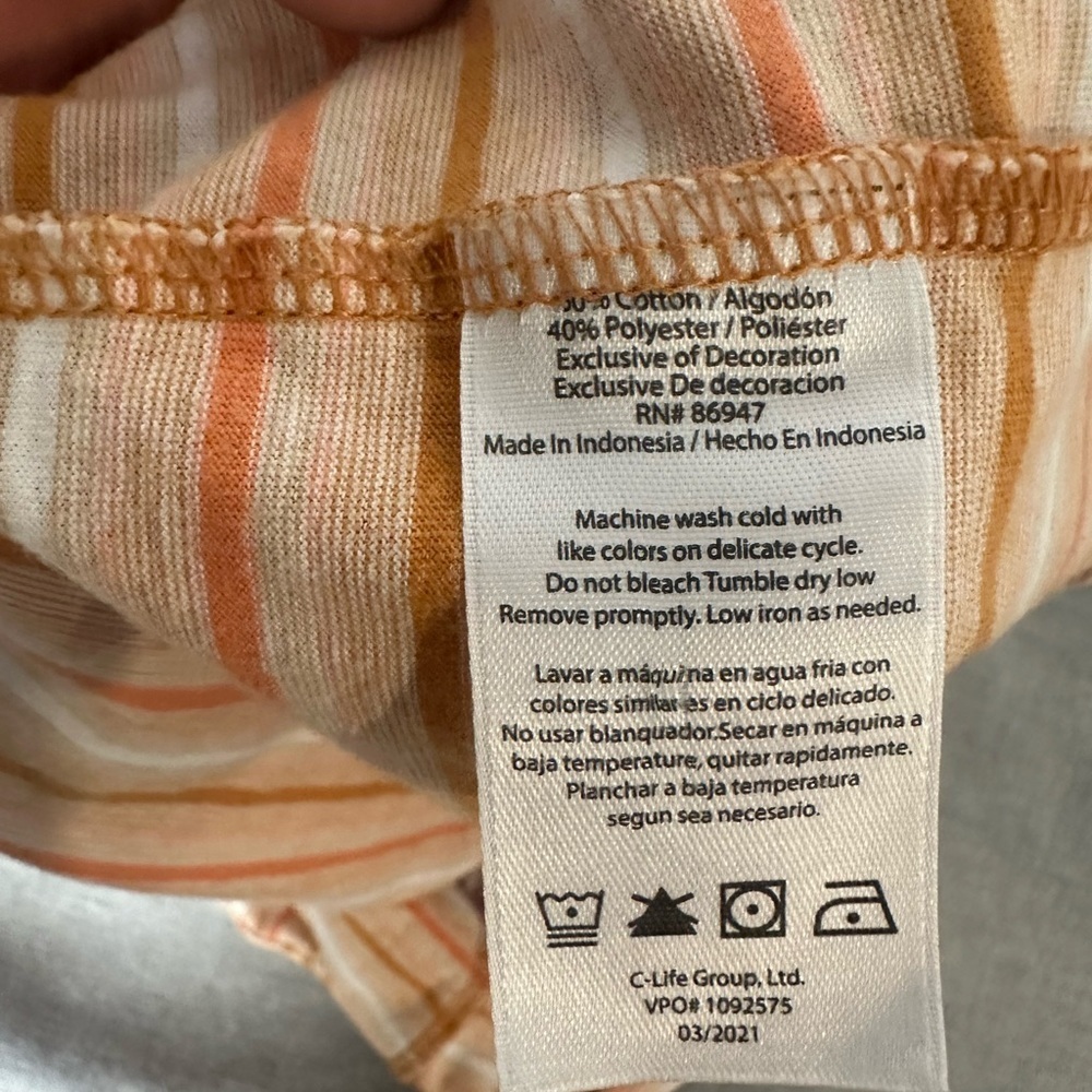 MTV Retro Orange and Cream Striped Tee - Picture 7 of 7